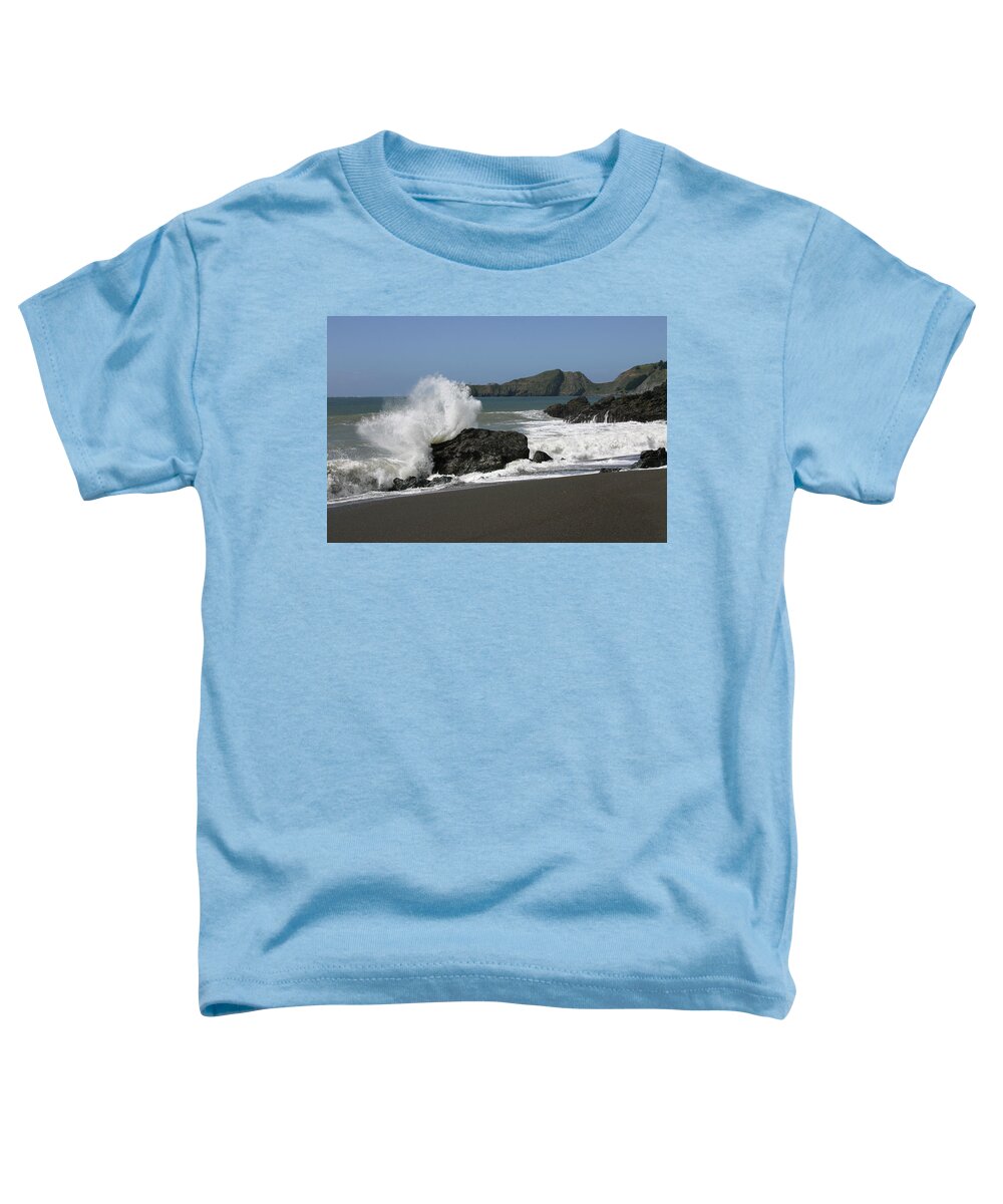 Black Toddler T-Shirt featuring the photograph Black Sand Beach by Jeff Floyd CA