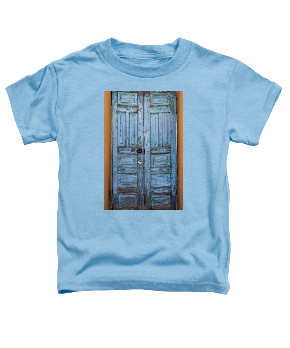 New Mexico Toddler T-Shirt featuring the photograph Blue Doors I by David Gordon