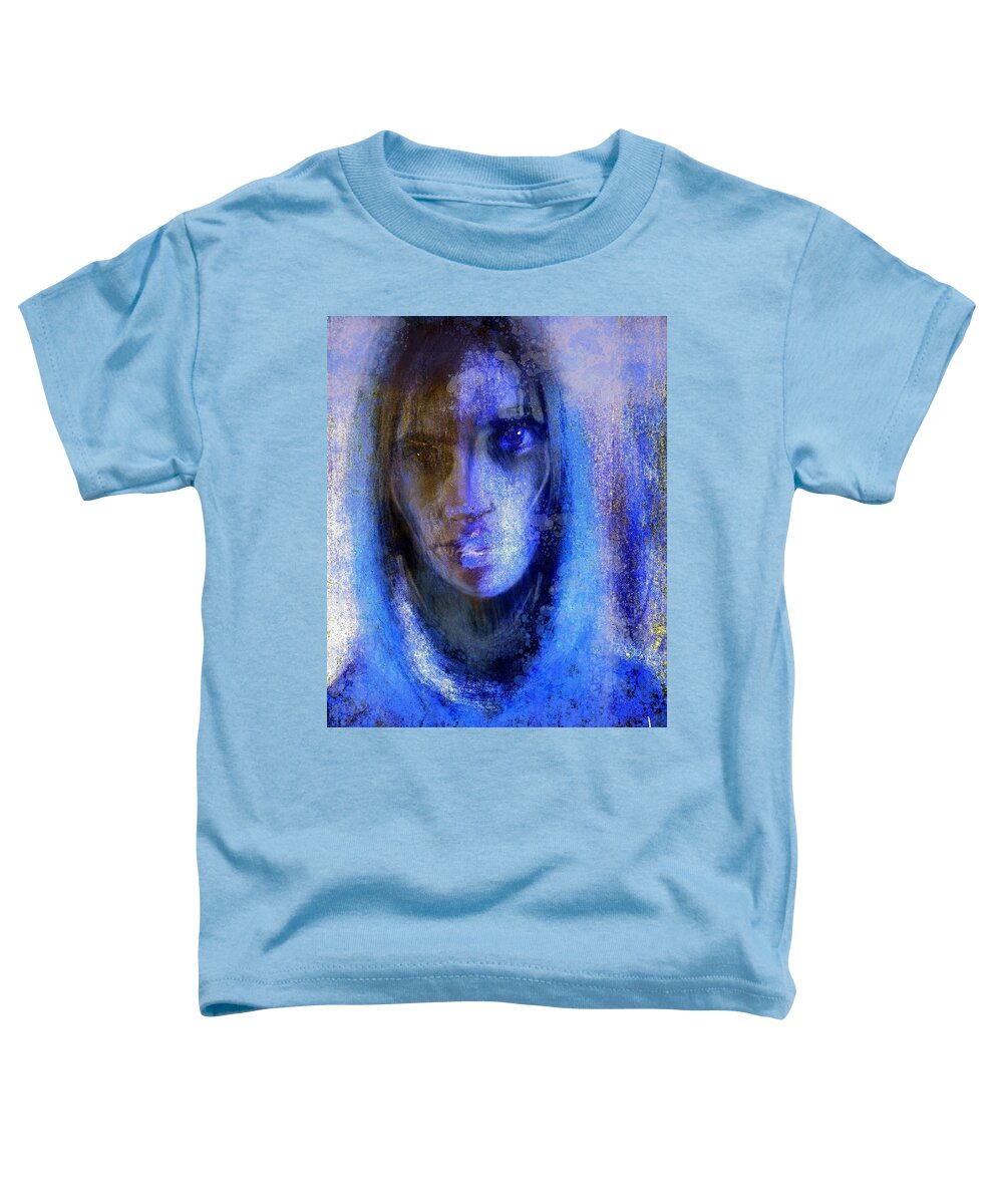 Portrait Toddler T-Shirt featuring the digital art Blue Hoodie by Jim Vance