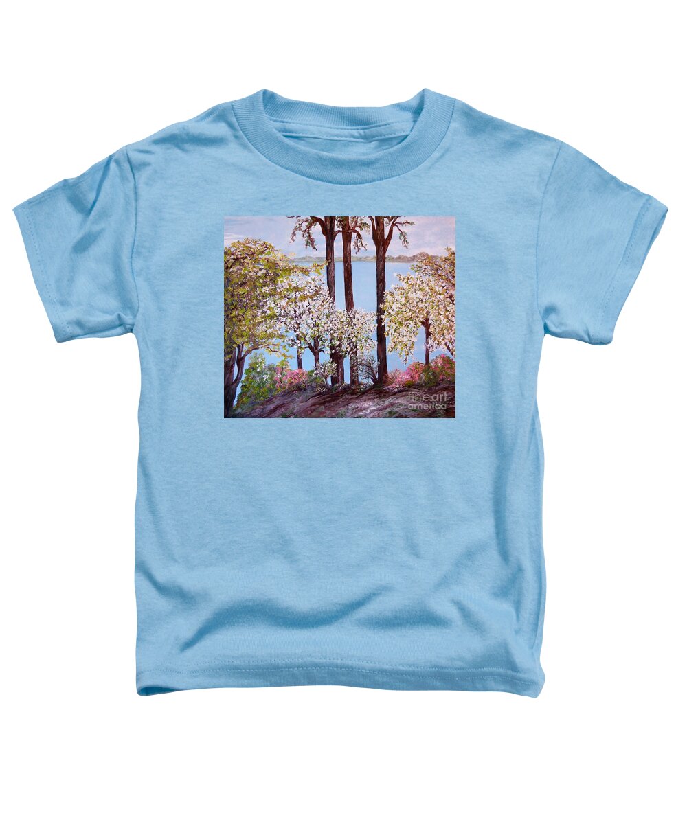  Savannah Toddler T-Shirt featuring the painting Savannah in Spring by Eloise Schneider Mote