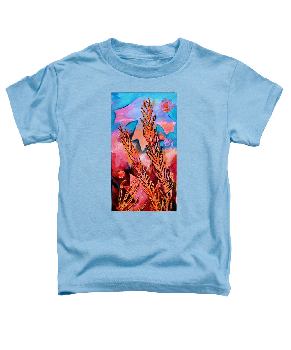 Agricultural Toddler T-Shirt featuring the painting Canola Maturing by Naomi Gerrard