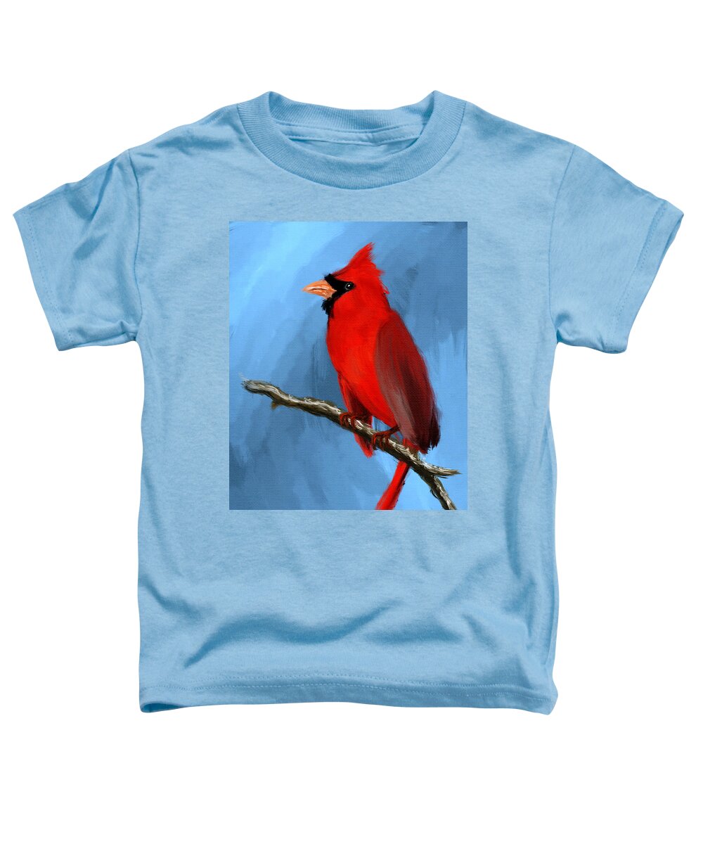 Birds Toddler T-Shirt featuring the digital art Cardinal by Michael Kallstrom