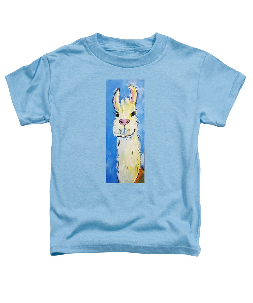 Llama Toddler T-Shirt featuring the painting Carlos by Terri Einer