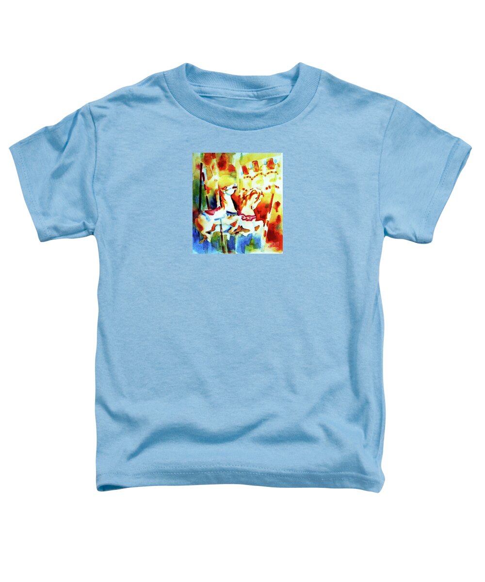 Paintings Toddler T-Shirt featuring the painting Carousal 4 by Kathy Braud