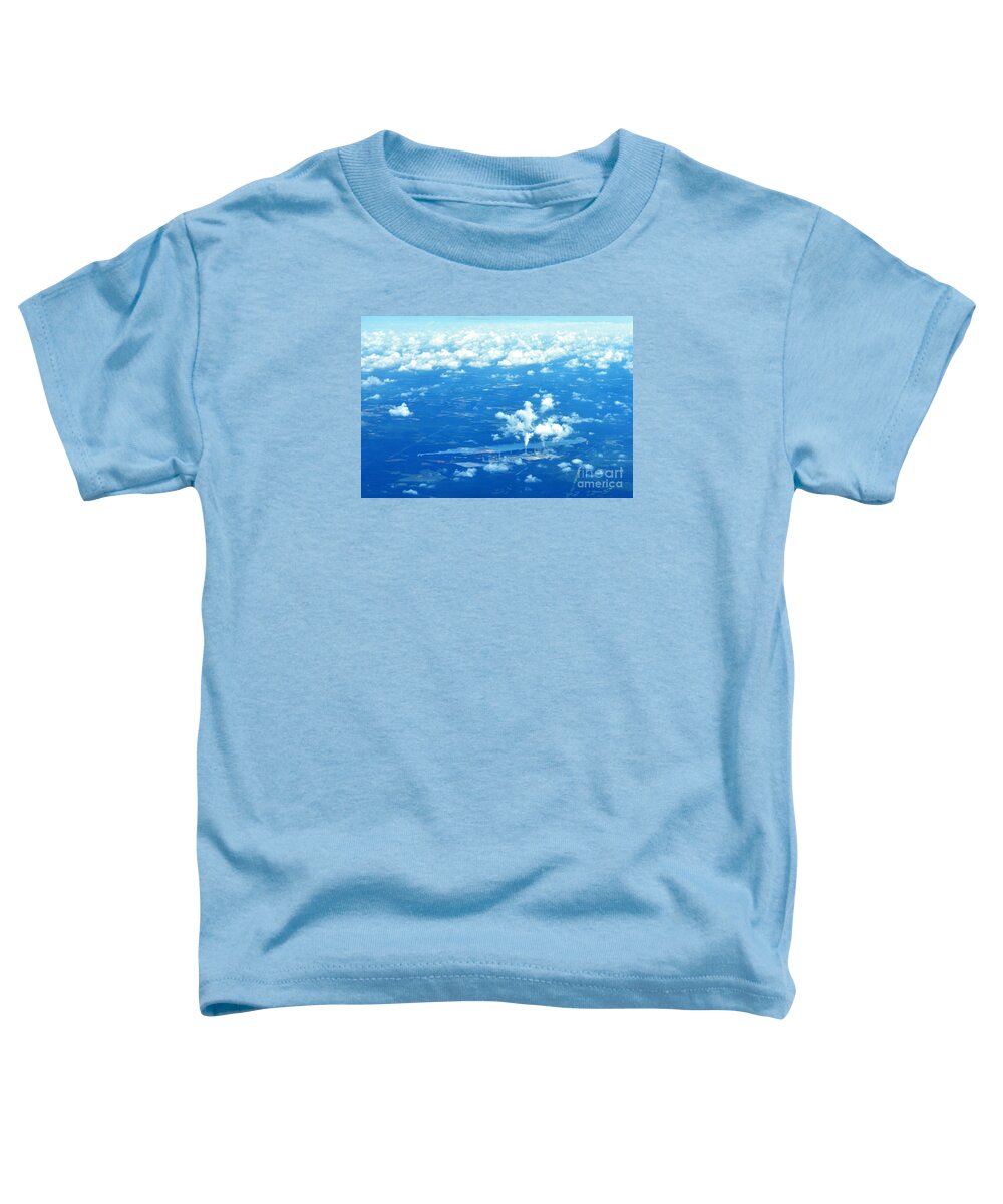 Cloud Steam Factory Aerial Toddler T-Shirt featuring the photograph Cloud Factory 9064 by Ken DePue