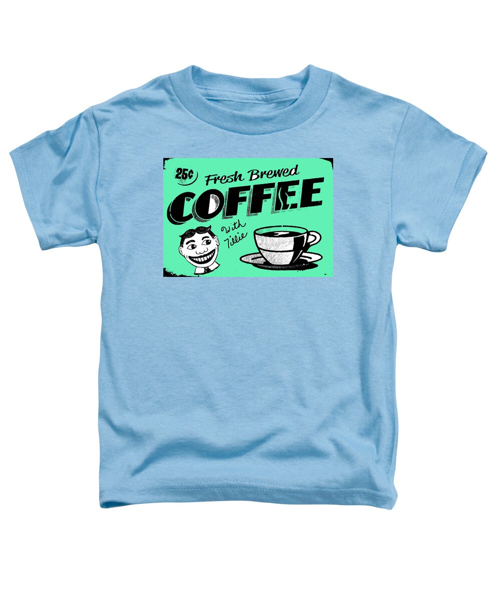 Tillie Toddler T-Shirt featuring the painting Coffee with Tillie by Patricia Arroyo