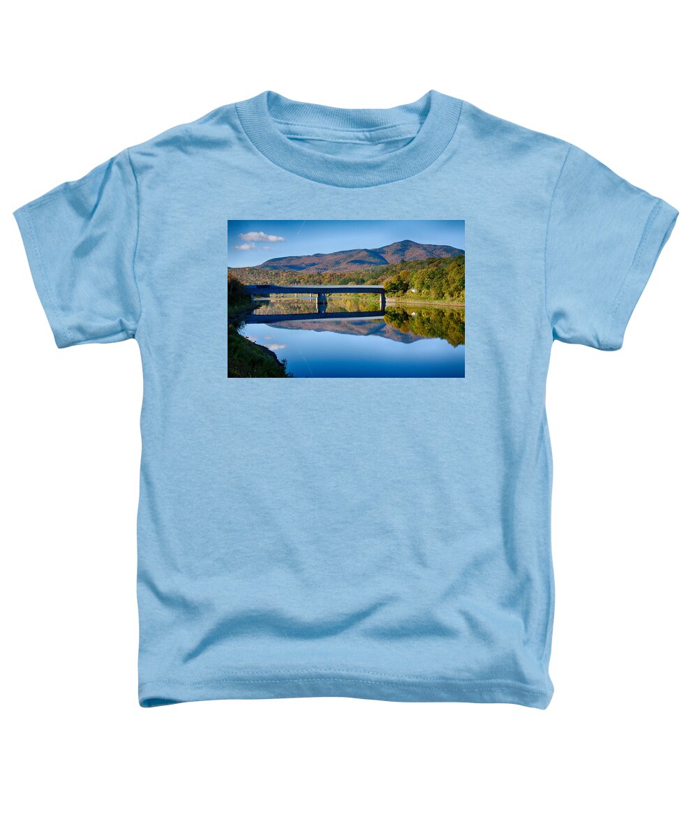 Cornish Windsor Covered Bridge Toddler T-Shirt featuring the photograph Cornish Windsor covered Bridge by Jeff Folger
