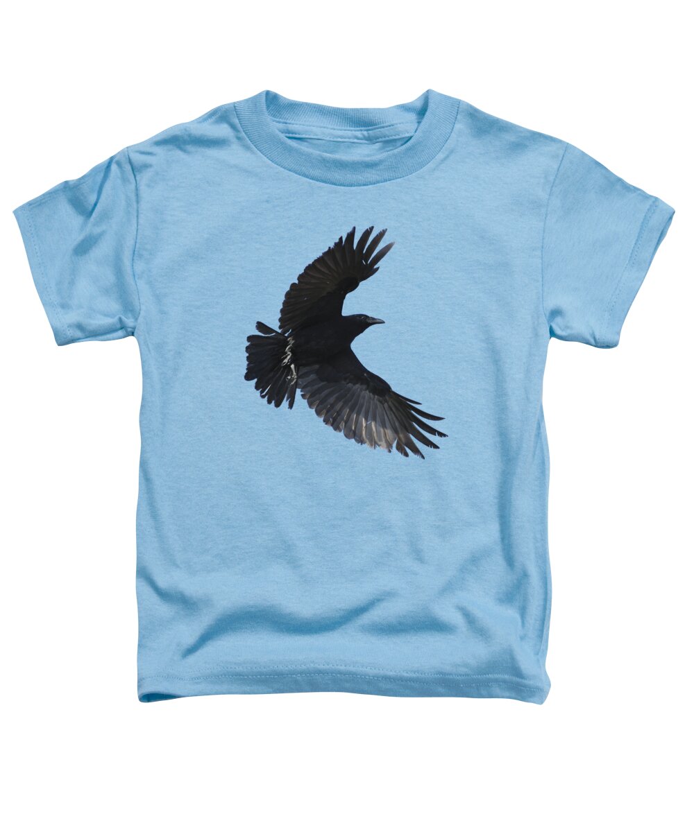 Crow Toddler T-Shirt featuring the photograph Crow in flight by Bradford Martin