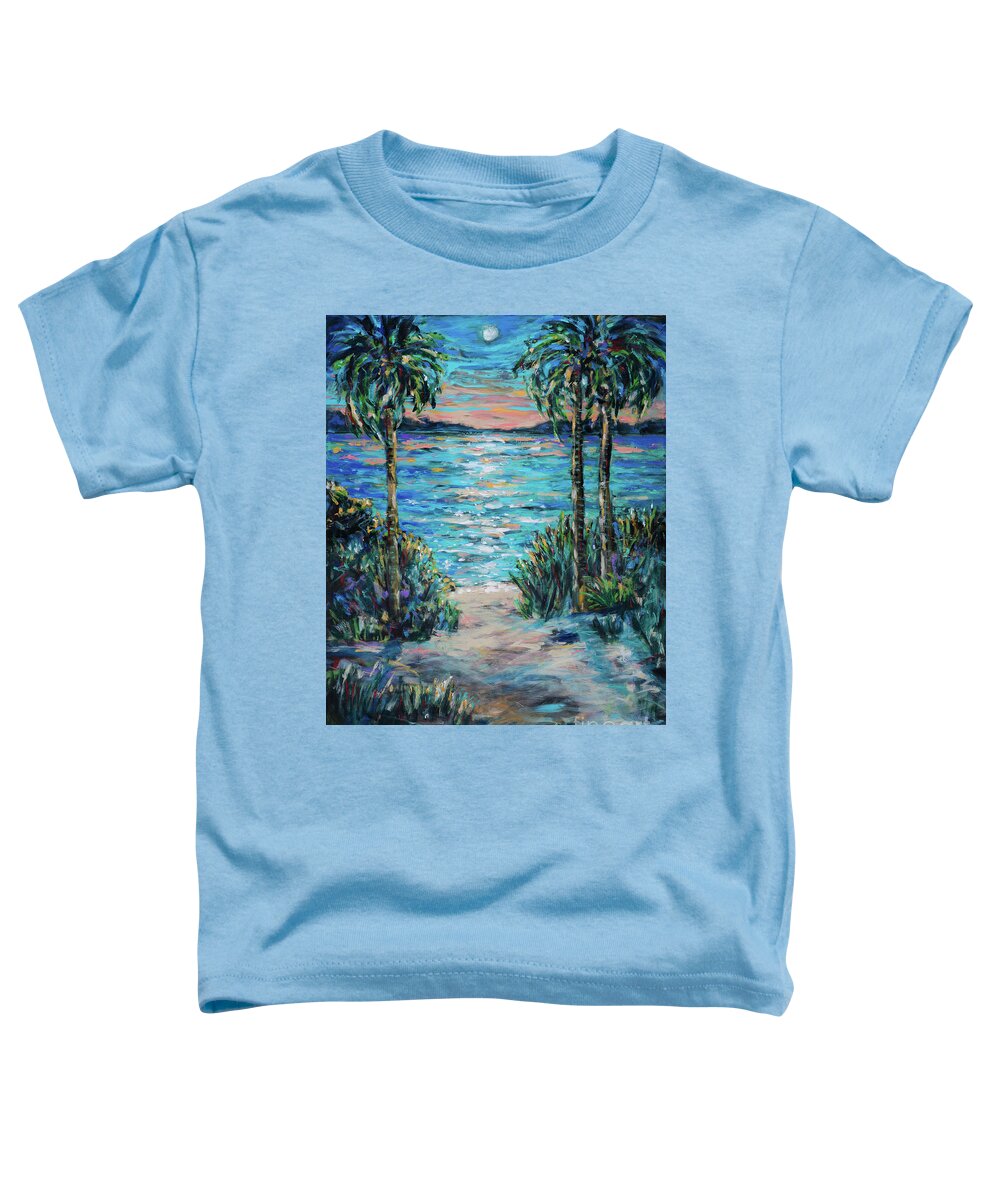 Tropical Landscape Toddler T-Shirt featuring the painting Day to Night by Linda Olsen