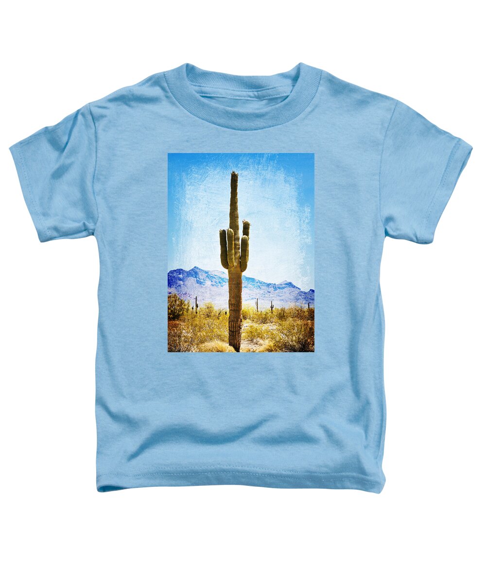Saguaro Cactus Toddler T-Shirt featuring the digital art Desert Sentinel by Tatiana Travelways