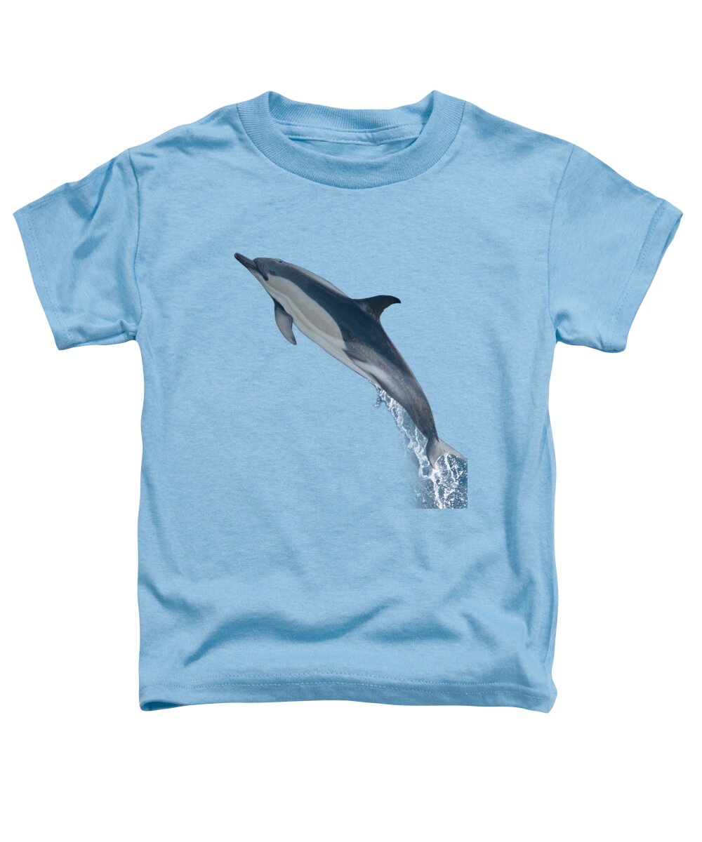 Dolphin Toddler T-Shirt featuring the photograph Dolphin leaping T-shirt by Tony Mills