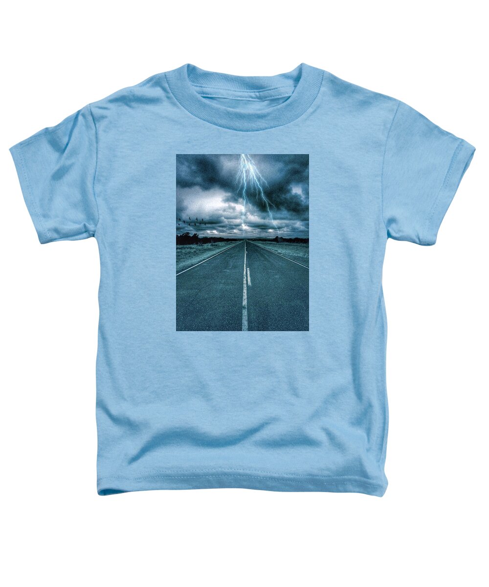 Storm Toddler T-Shirt featuring the photograph Doomsday Road by Brad Hodges