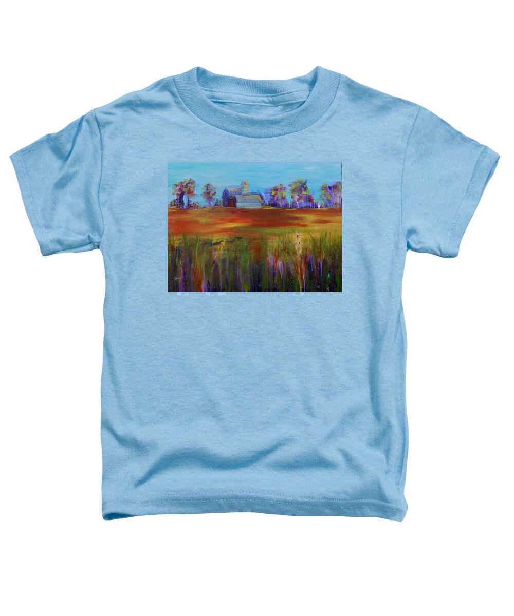 Farm Toddler T-Shirt featuring the painting Drive-By View by Terri Einer