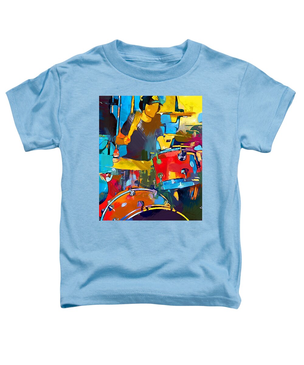 Drummer Toddler T-Shirt featuring the painting Drummer by Chris Butler