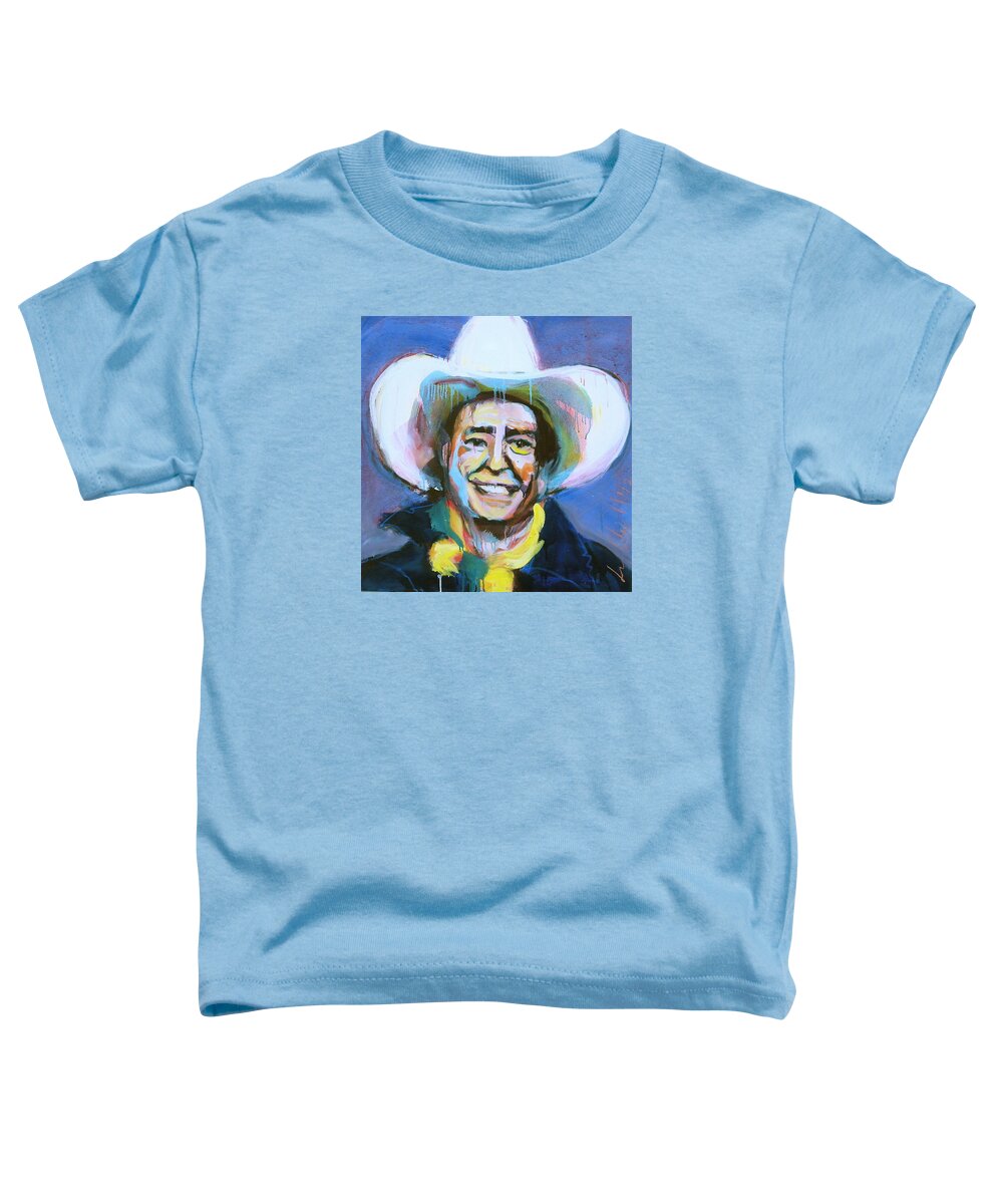 Paintings Toddler T-Shirt featuring the painting Early Willie the Flying Cowboy by Les Leffingwell