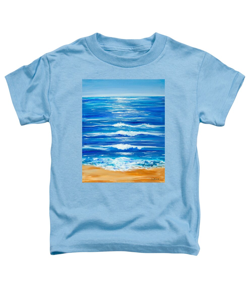 Waves Toddler T-Shirt featuring the painting Endless Waves 20 x 16 by Santana Star