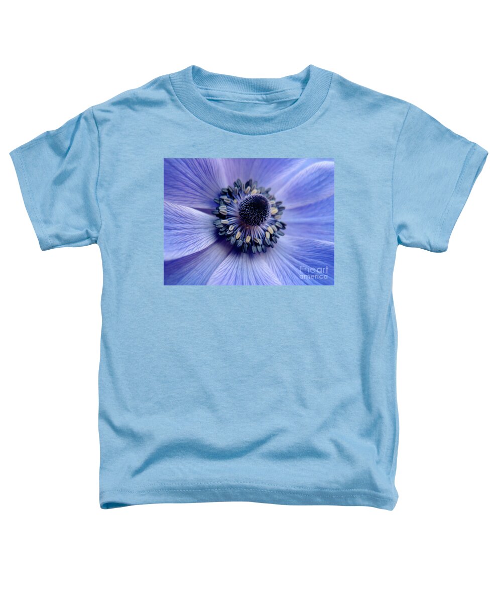 706 Toddler T-Shirt featuring the photograph Expressive Blue and Purple Floral Macro Photo 706 by Ricardos Creations