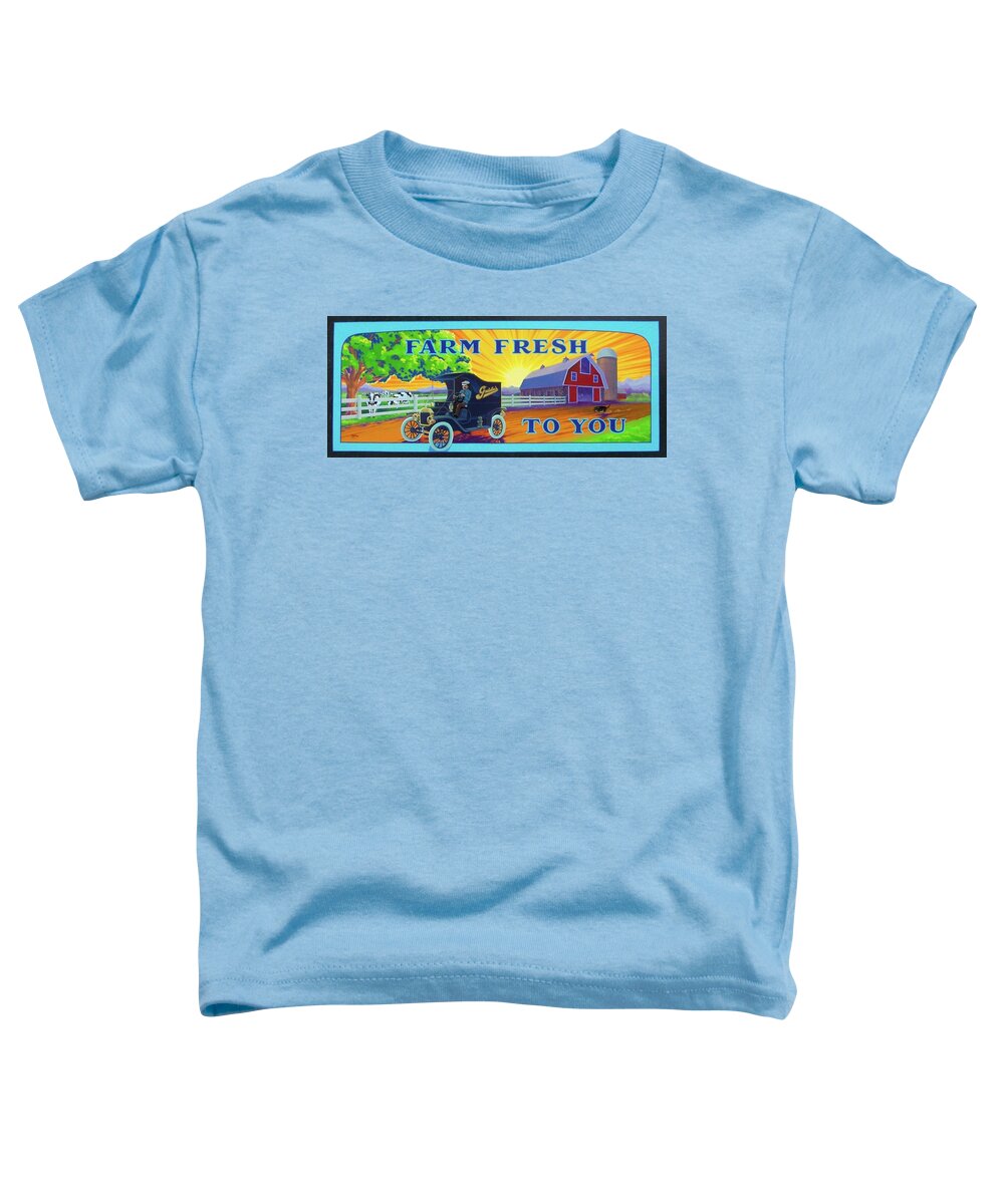  Toddler T-Shirt featuring the painting Farm Fresh To You by Alan Johnson