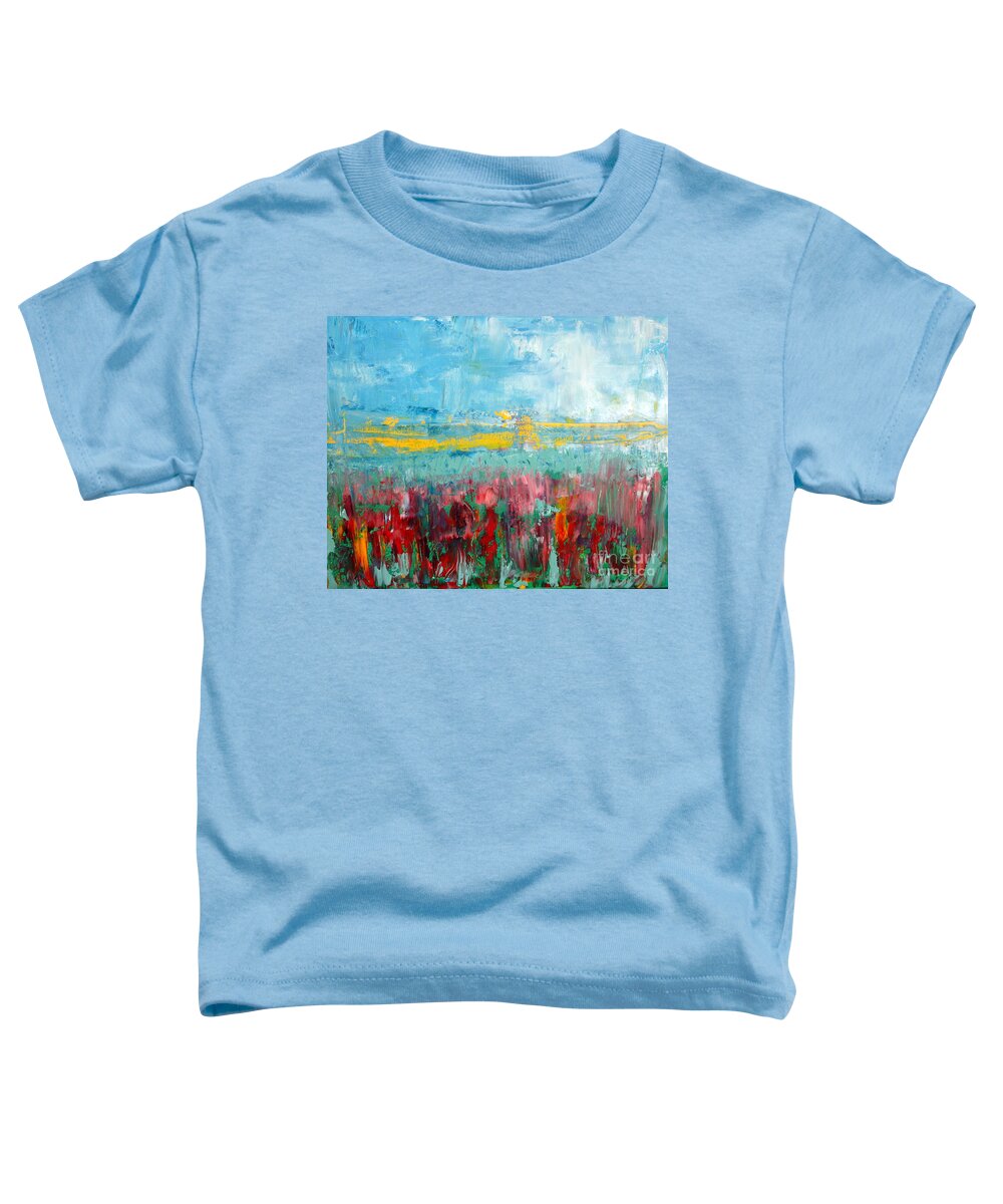 Abstract Toddler T-Shirt featuring the painting Fire weed by Julie Lueders 