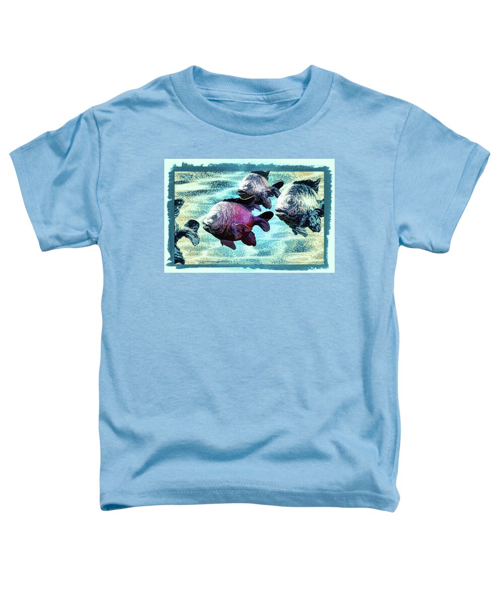 Linda Brody Toddler T-Shirt featuring the mixed media Fish Sculpture Abstract IId by Linda Brody