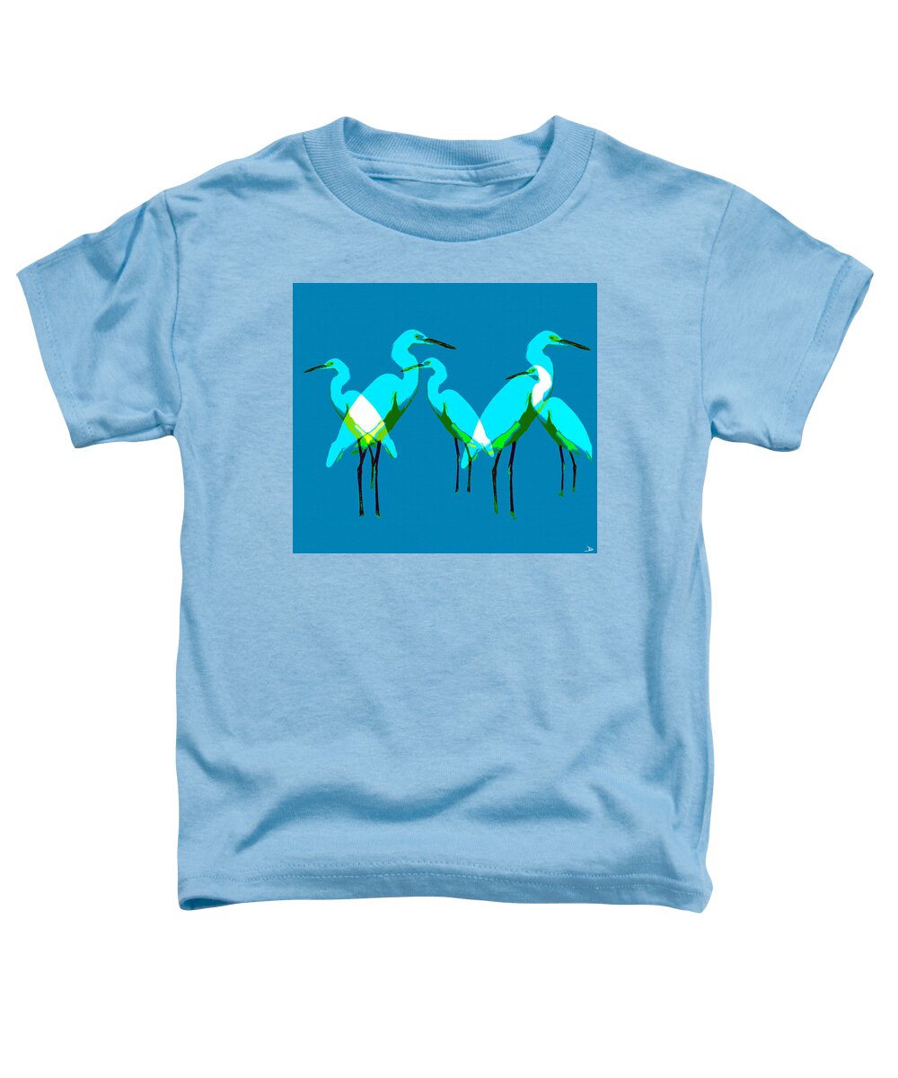 Egret Toddler T-Shirt featuring the painting Five Egrets by David Lee Thompson