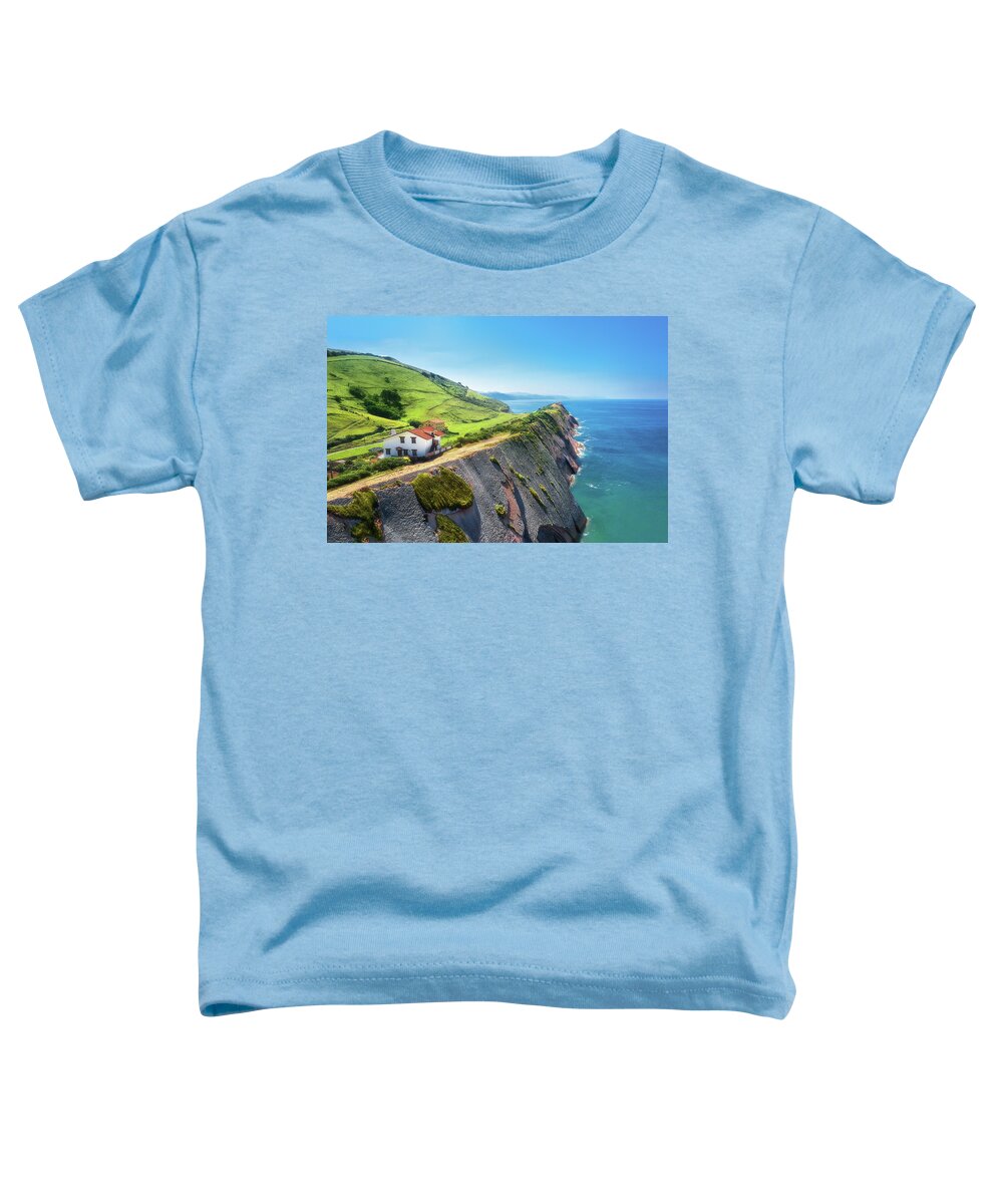 Flysch Toddler T-Shirt featuring the photograph flysch in Zumaia coatline in Basque Country by Mikel Martinez de Osaba