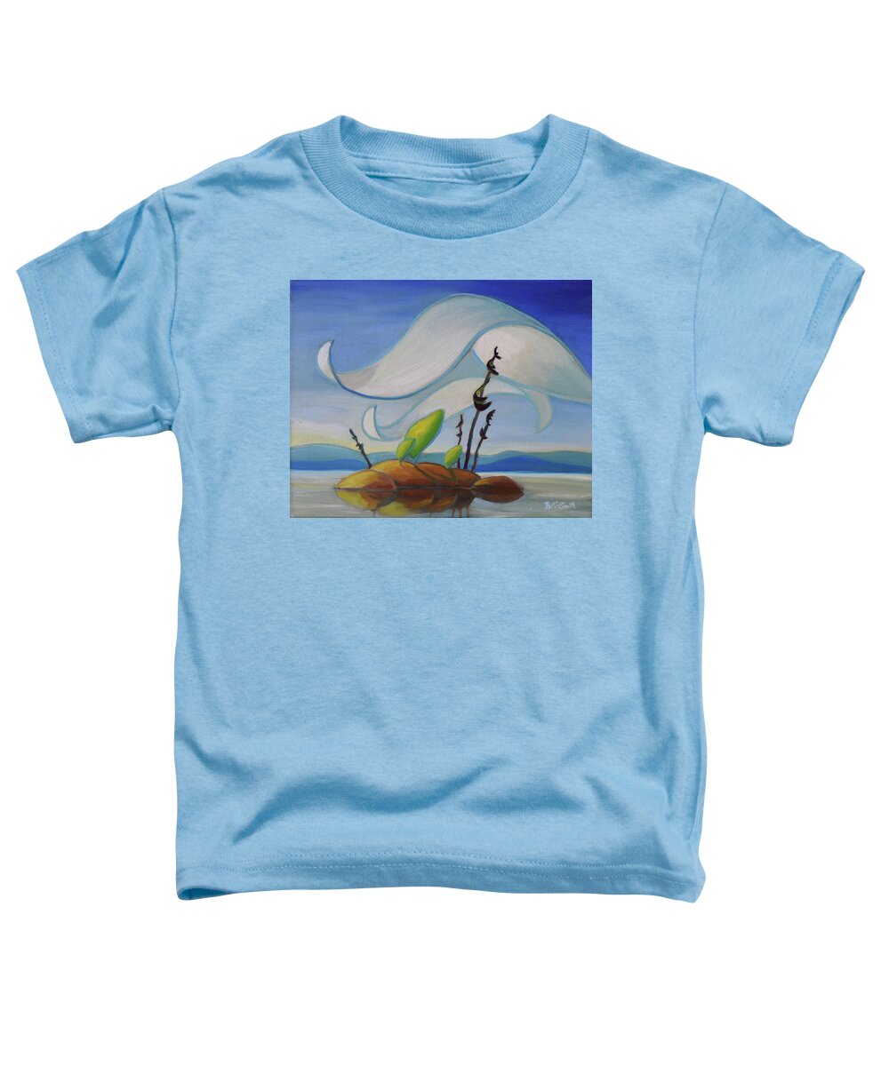 Group Of Seven Toddler T-Shirt featuring the painting Fog Rising by Barbel Smith
