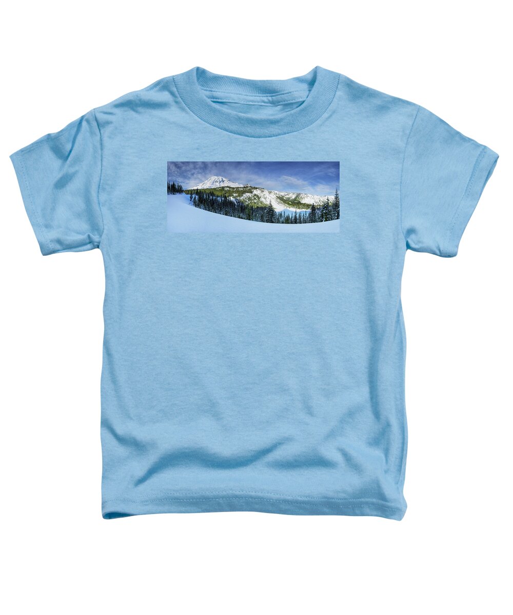 Mount Rainier Toddler T-Shirt featuring the photograph Fresh Snow at Mount Rainier by Dan Mihai