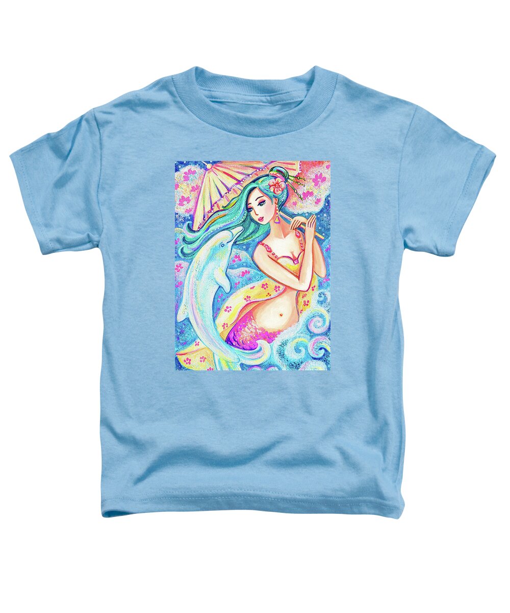 Girl And Sea Toddler T-Shirt featuring the painting Friends of the East Sea by Eva Campbell