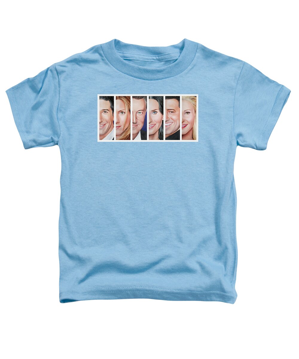 Friends Tv Show Toddler T-Shirt featuring the painting Friends Set One by Vic Ritchey