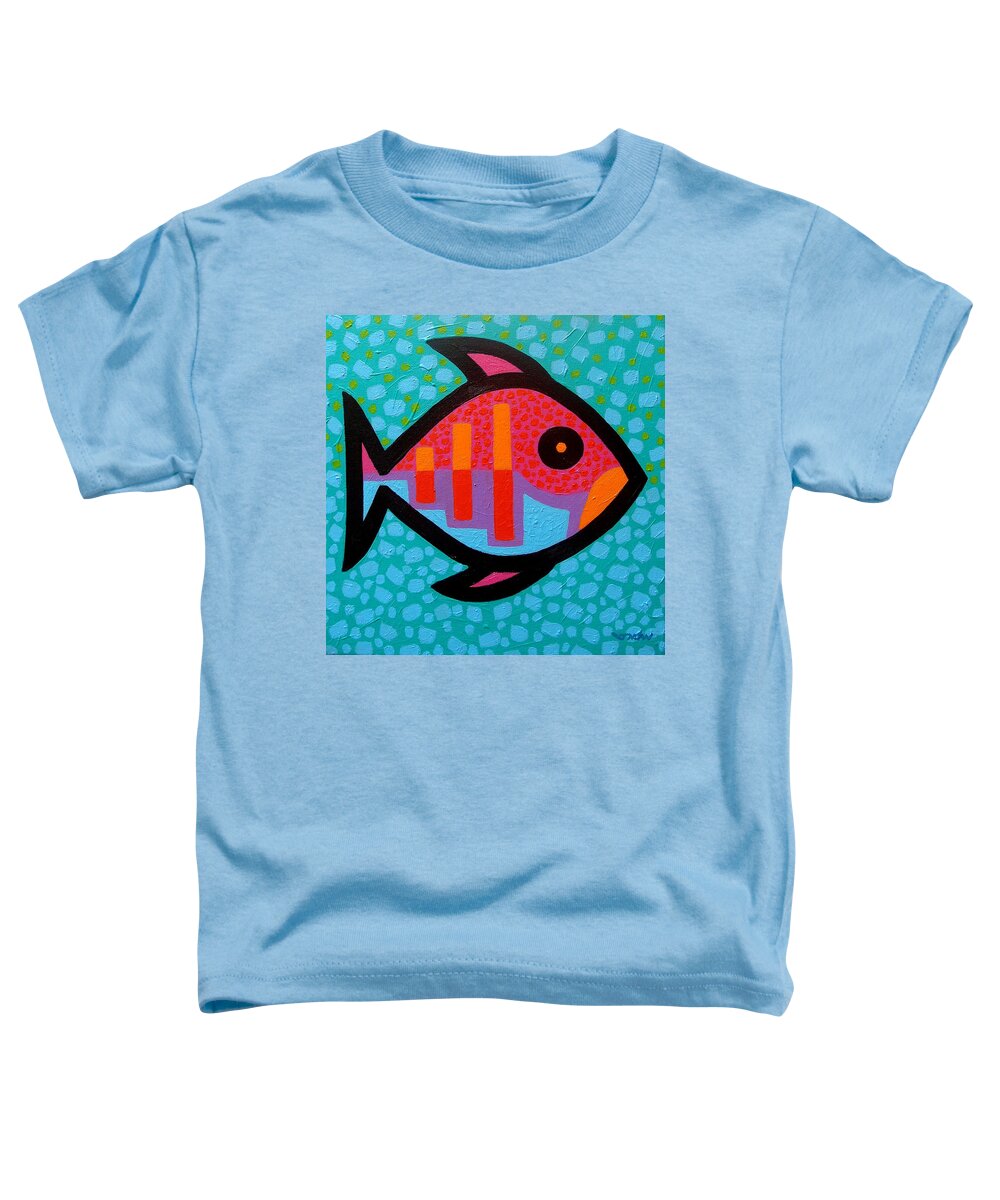 Fish Toddler T-Shirt featuring the painting Funky Fish III by John Nolan