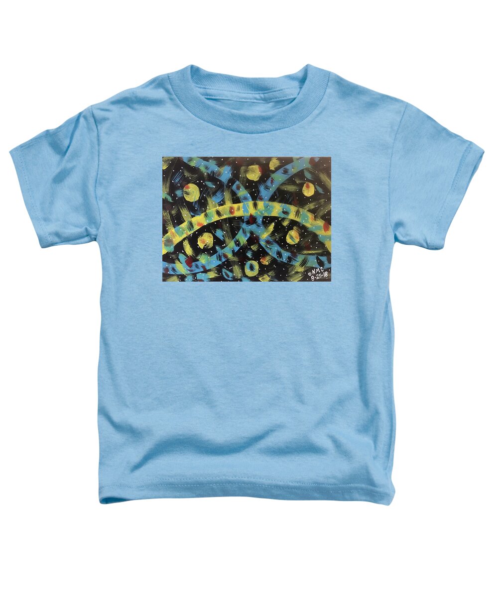 Galaxy Toddler T-Shirt featuring the painting Galaxy of Moons by Kathy Marrs Chandler