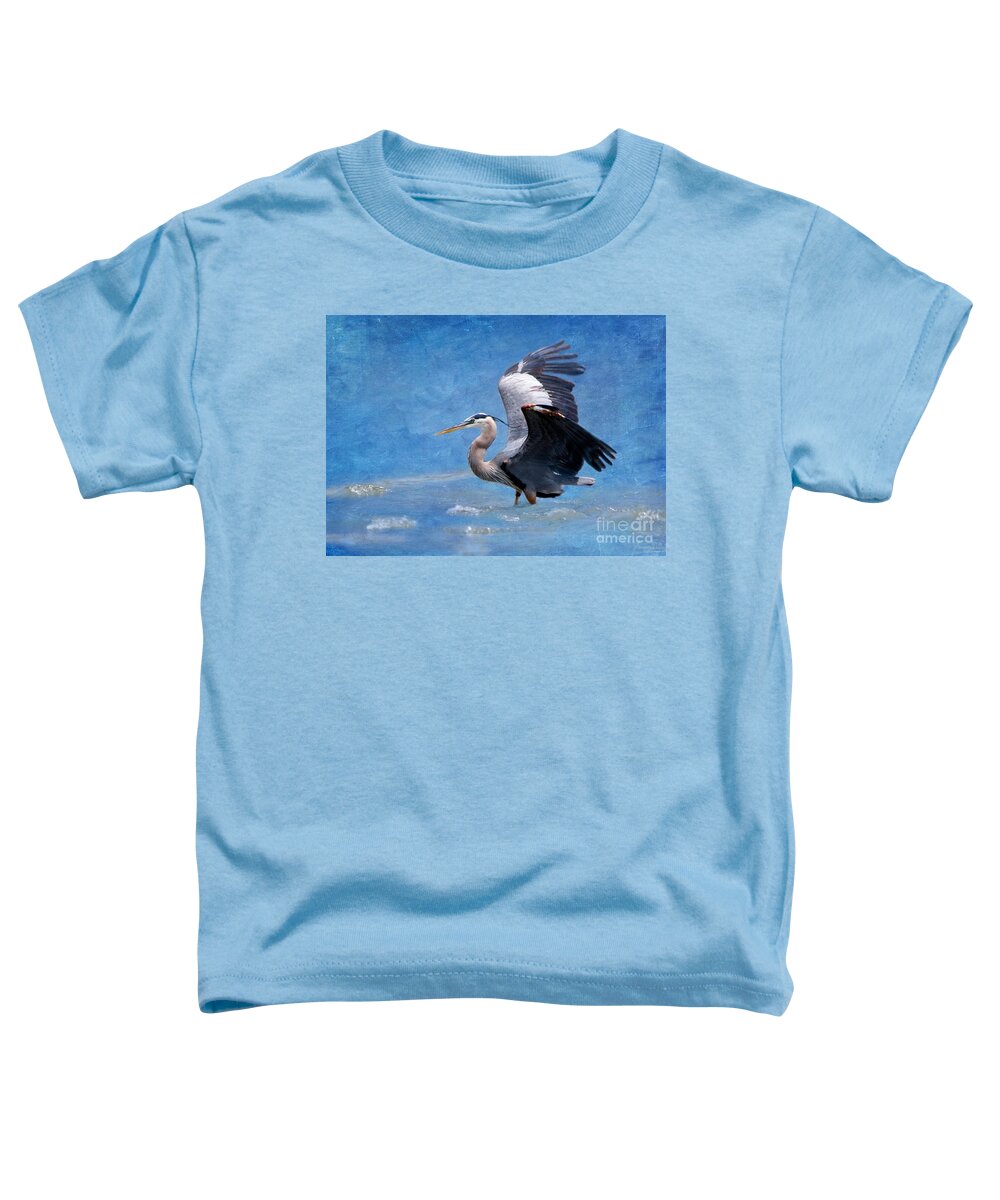 Great Blue Heron Toddler T-Shirt featuring the photograph Great Blue Heron by Betty LaRue