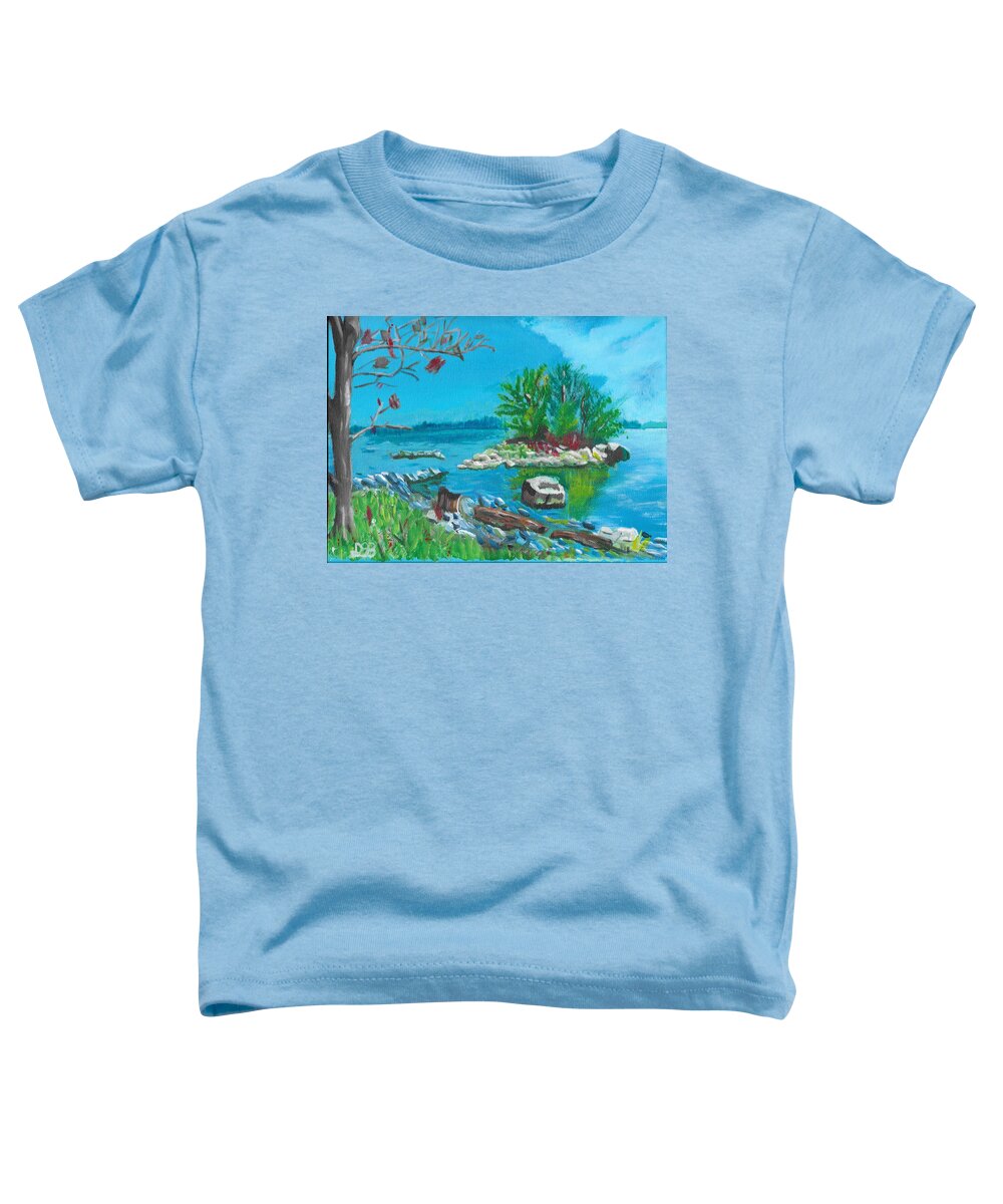Landscape Toddler T-Shirt featuring the painting Hamilton inner bay by David Bigelow