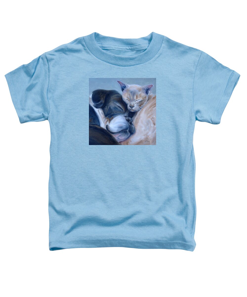 Dog Toddler T-Shirt featuring the painting Harmony by Donna Tuten
