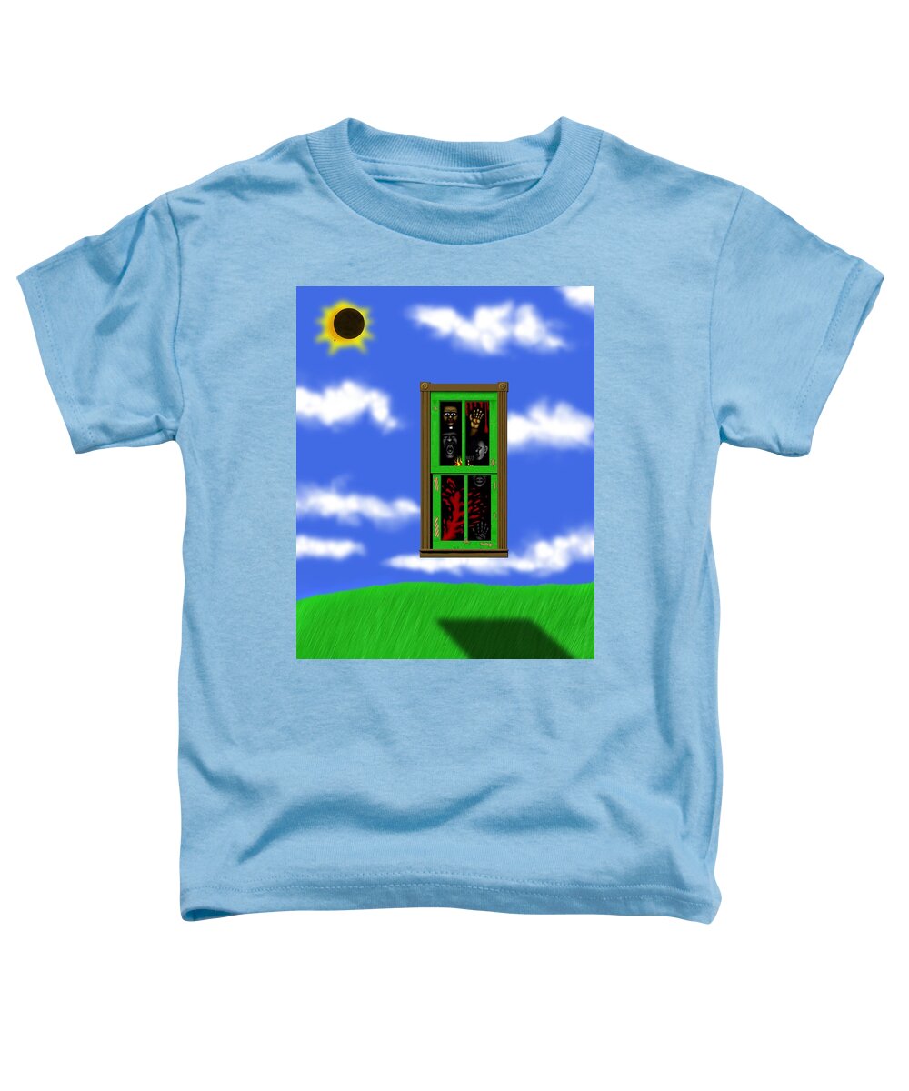 Surrealism Toddler T-Shirt featuring the digital art Into The Green Window by Robert Morin