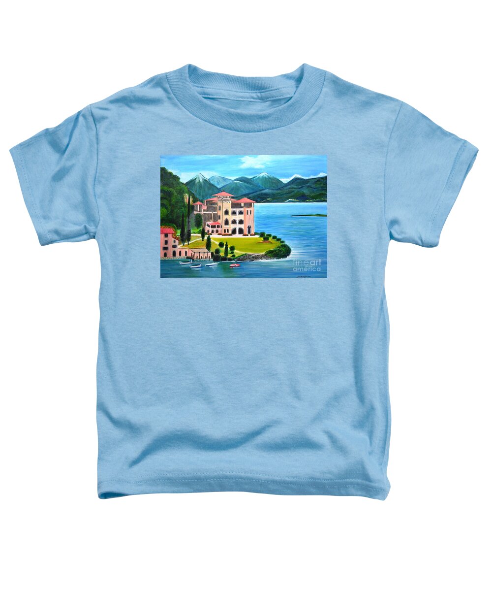 James Bond Toddler T-Shirt featuring the painting Italian Landscape-Casino Royale by Manjiri Kanvinde