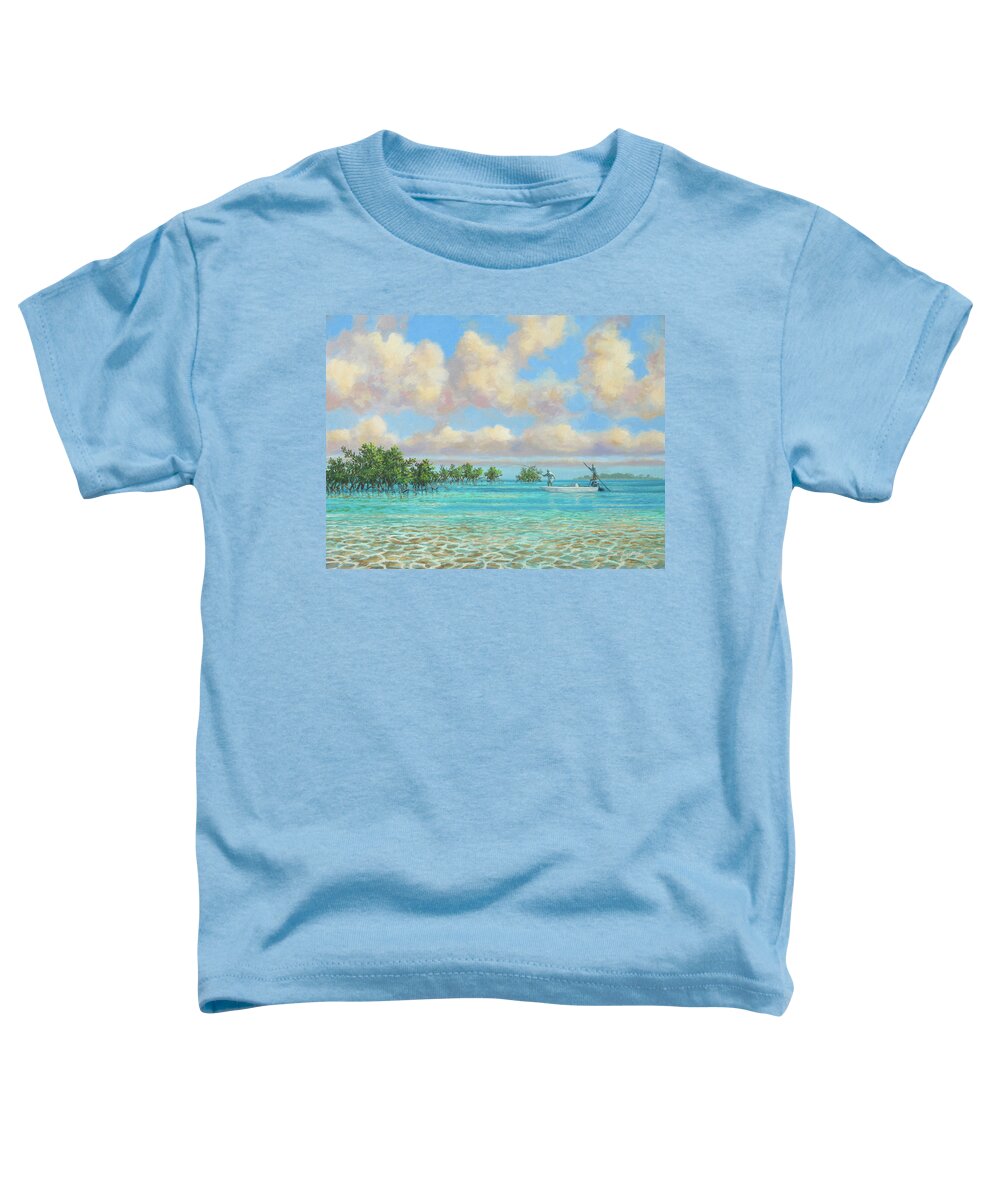 Bahamas Toddler T-Shirt featuring the painting Bonefishing the Bahamas by Guy Crittenden