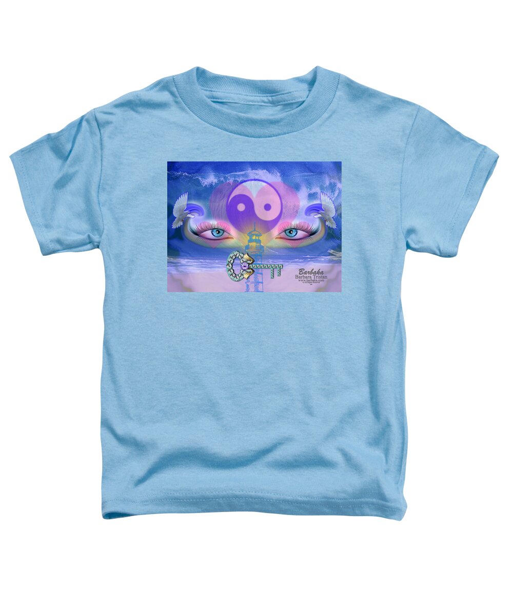 444 Toddler T-Shirt featuring the digital art Hope is the Key to Balance Love and Peace by Barbara Tristan