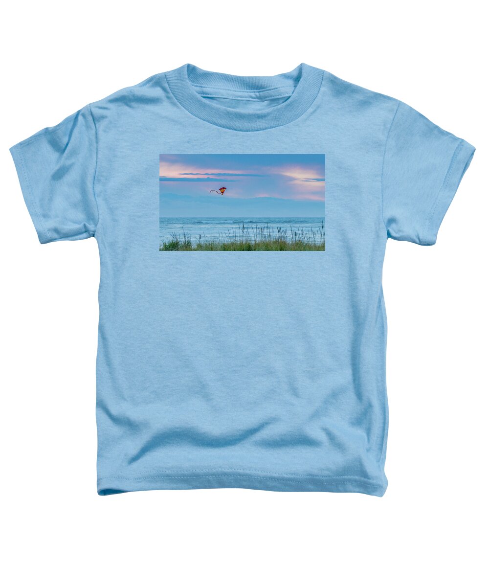 Sunset Toddler T-Shirt featuring the photograph Kite in the Air at Sunset by E Faithe Lester