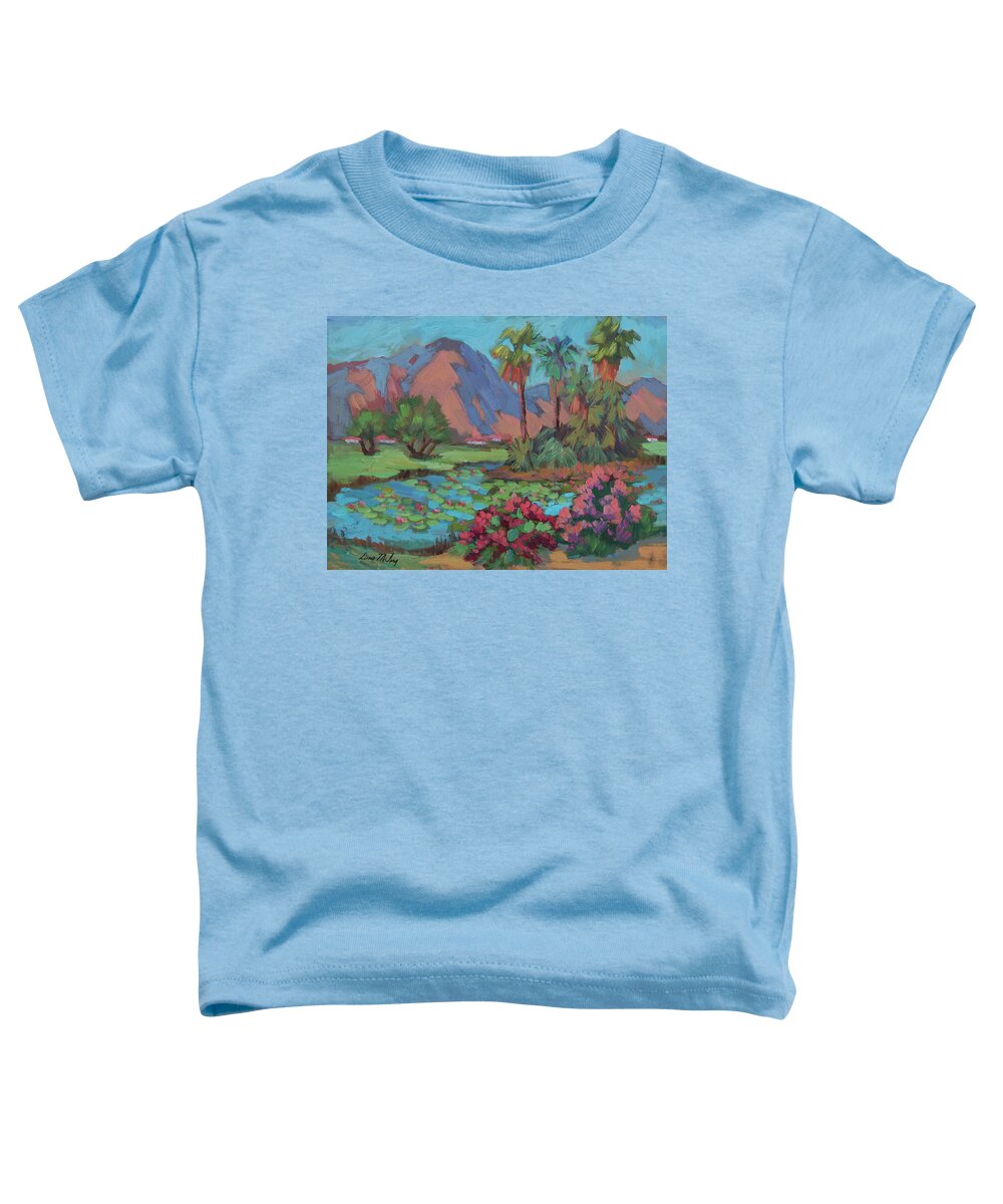 La Quinta Toddler T-Shirt featuring the painting La Quinta Estates by Diane McClary