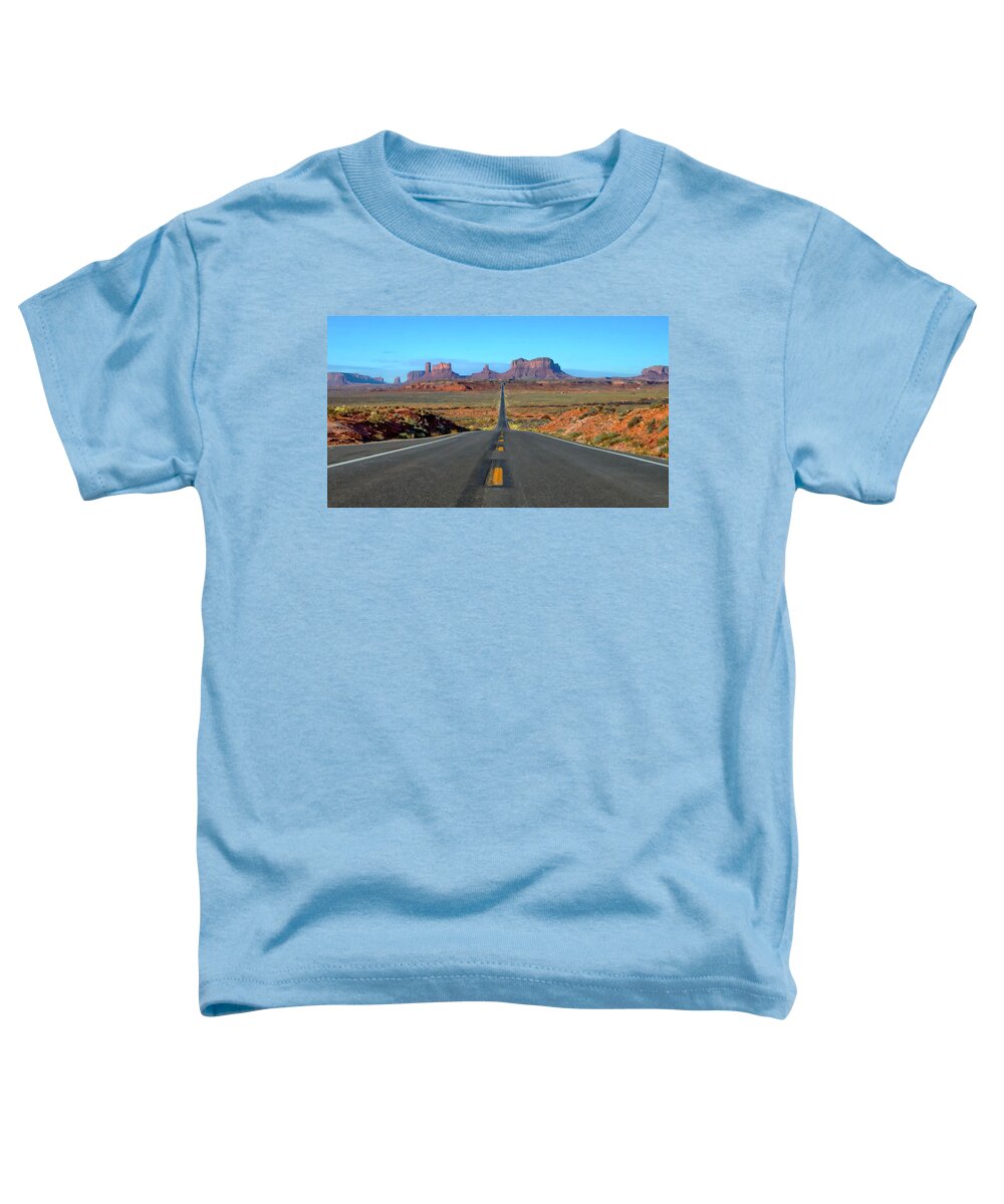 Photo Designs By Suzanne Stout Toddler T-Shirt featuring the photograph Leaving Monument Valley by Suzanne Stout