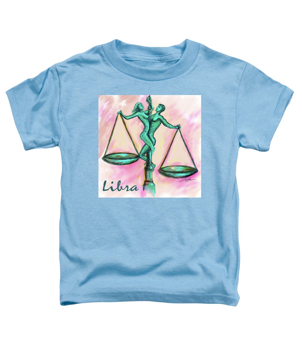 Libra Toddler T-Shirt featuring the painting Libra by Tony Franza