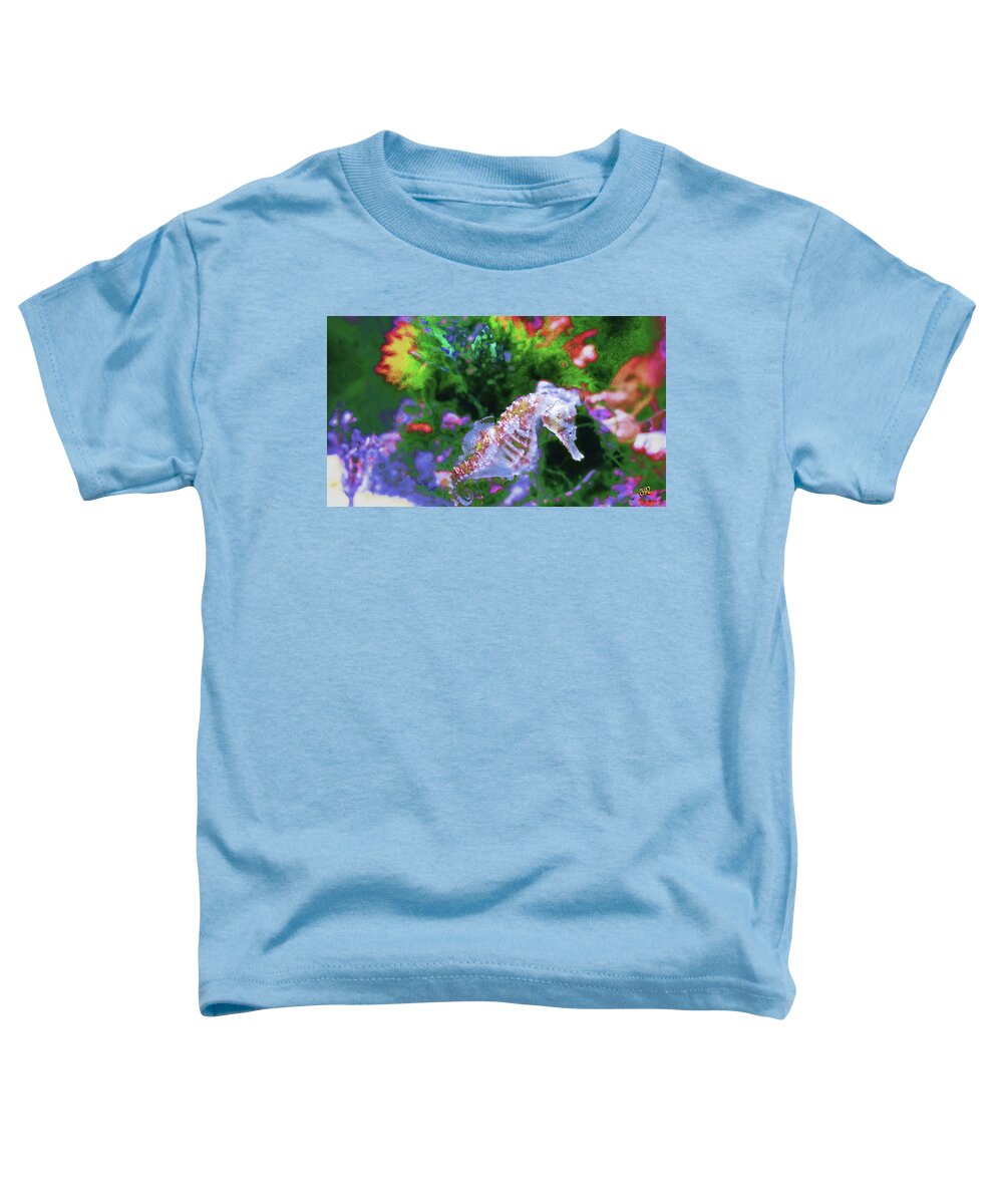 Ocean Bottom Toddler T-Shirt featuring the painting Little Sea Horse by CHAZ Daugherty