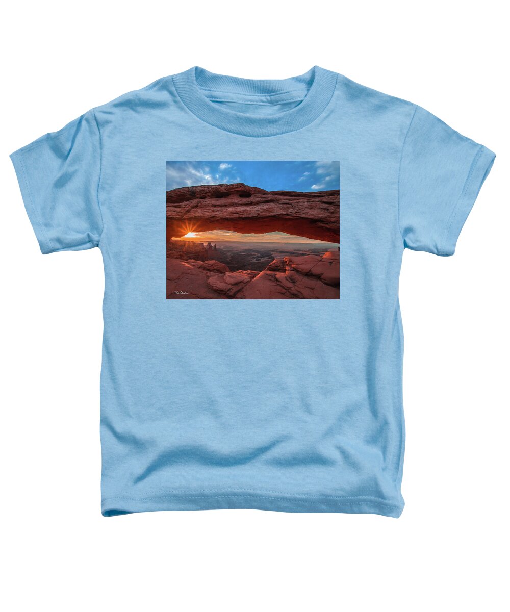 Mesa Arch Toddler T-Shirt featuring the photograph Mesa Arch at Sunrise 3, Canyonlands National Park, Utah by Tim Kathka
