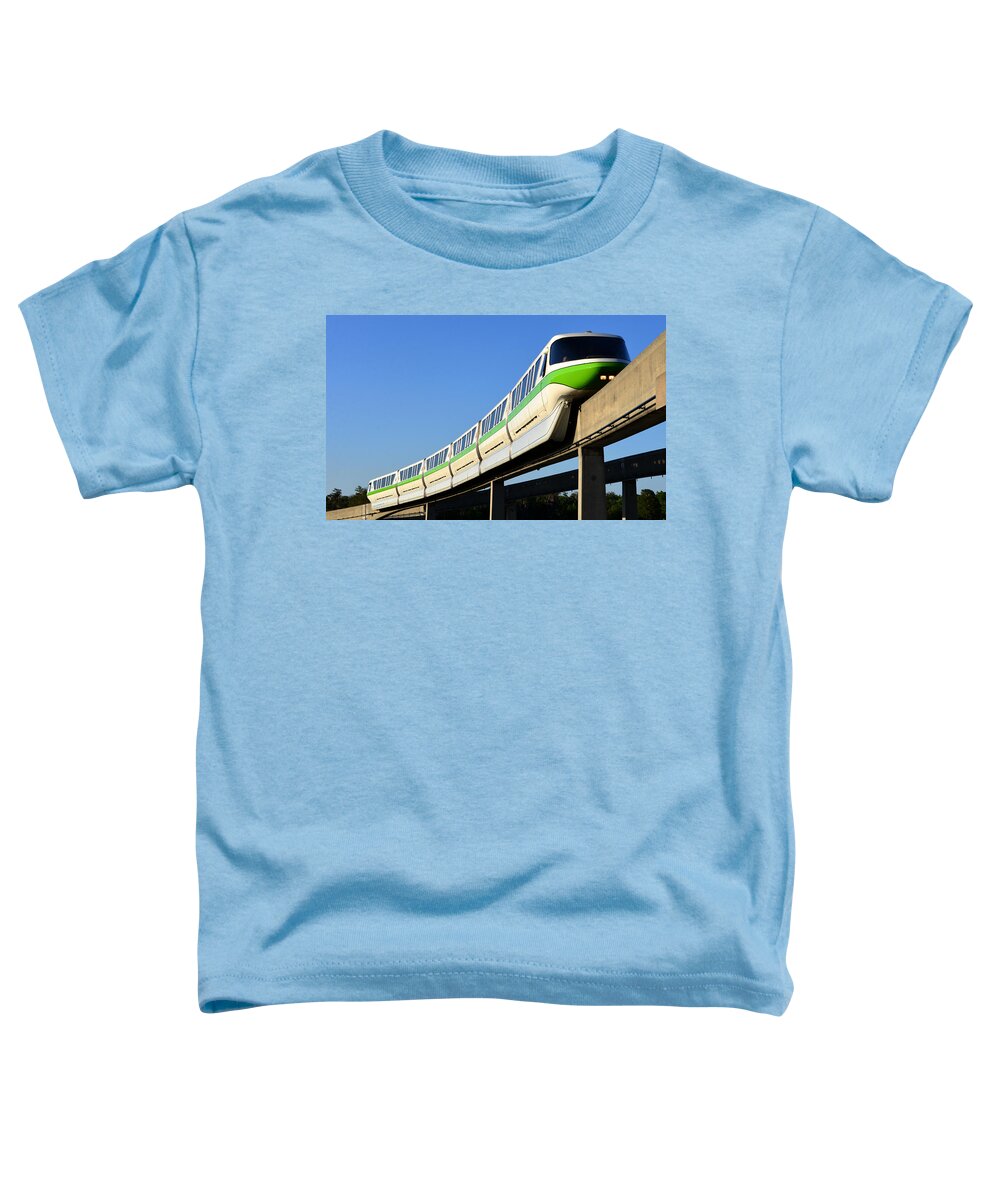 Modern Transportation Toddler T-Shirt featuring the photograph Monorail Green by David Lee Thompson