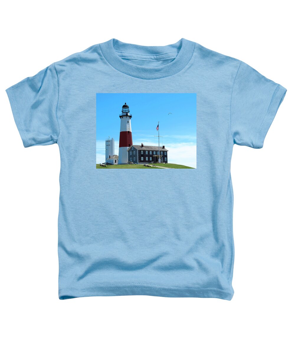 Montauk Toddler T-Shirt featuring the photograph Montauk Point Lighthouse-4 by Nina Bradica