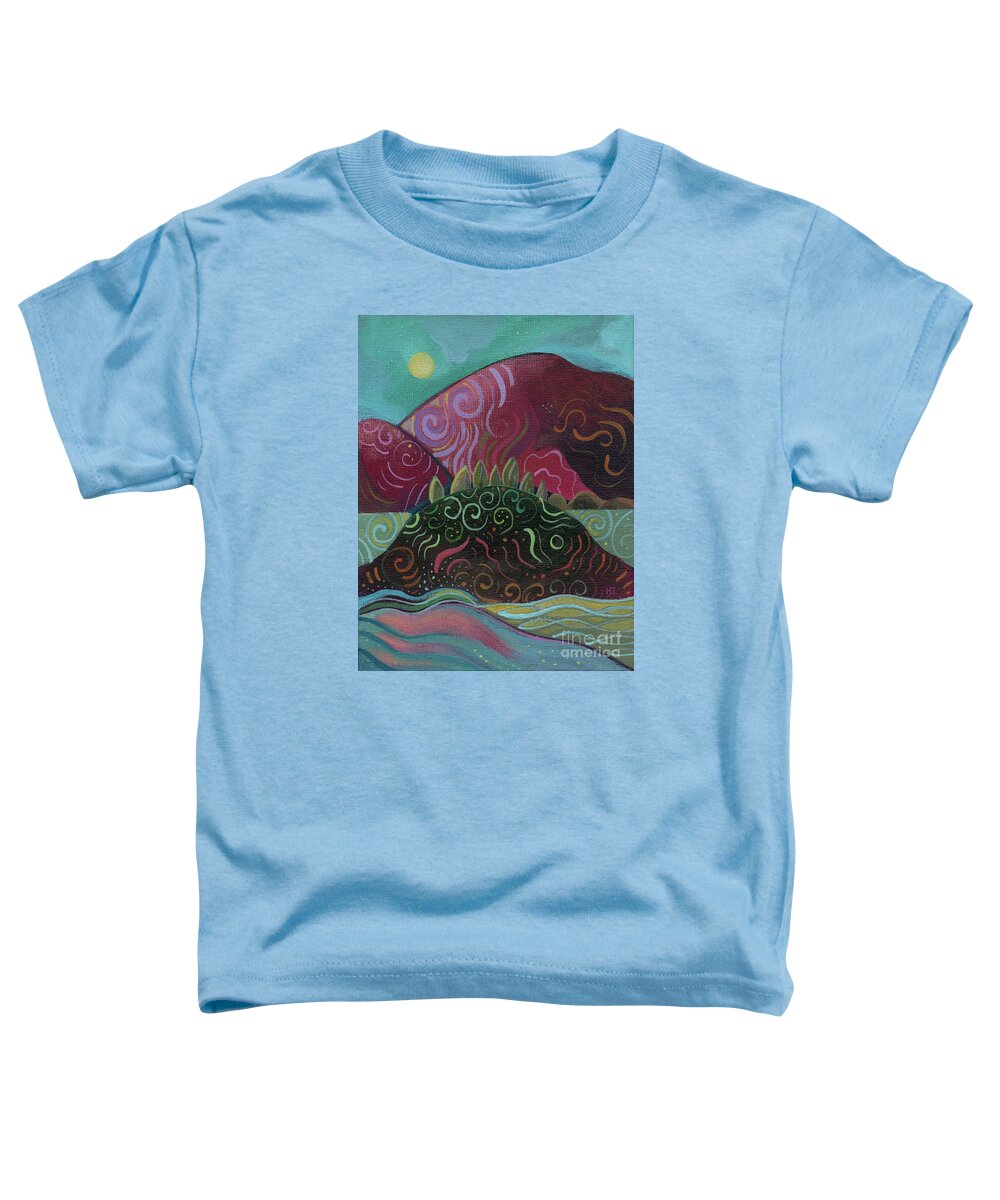 Abstract Landscape Toddler T-Shirt featuring the painting Moonlit by Helena Tiainen