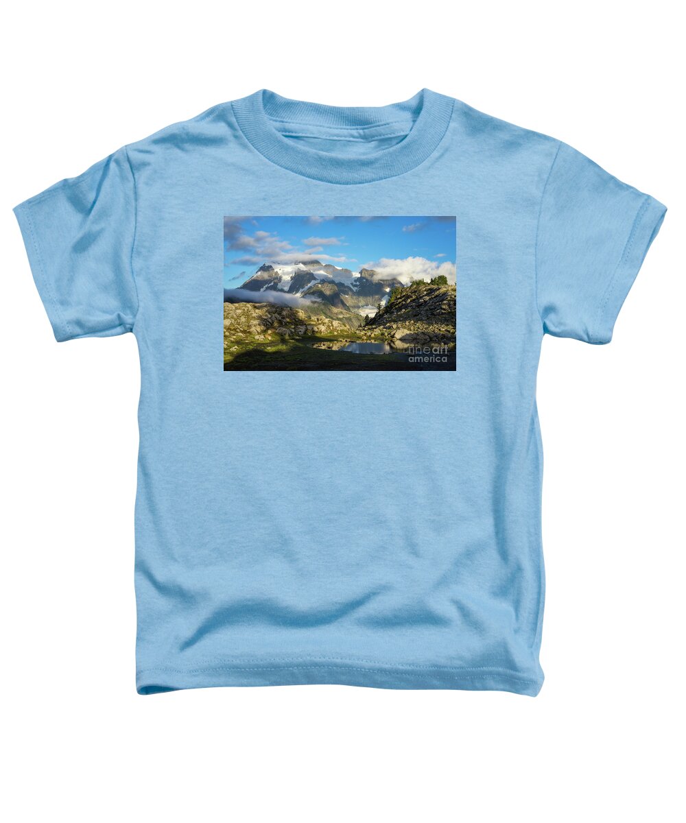 Shuksan Toddler T-Shirt featuring the photograph Mount Shuksan Clouds Go By by Mike Reid