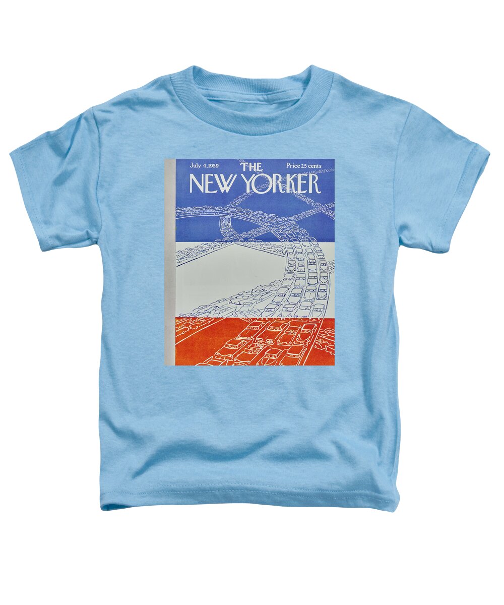 Bumper To Bumper Toddler T-Shirt featuring the painting New Yorker July 4 1959 by Anatole Kovarsky